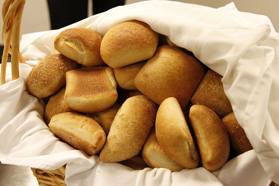 A Basket of bread rolls